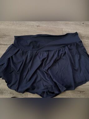white birch Navy Layered Skater Skirt